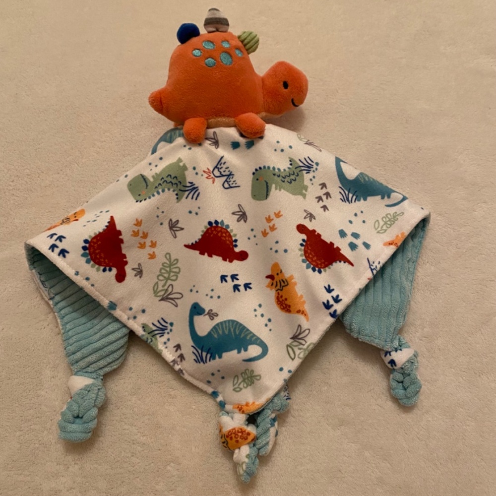 Mary Meyer Dinosaur Knotted Corners Plush Baby Security Blanket Lovey